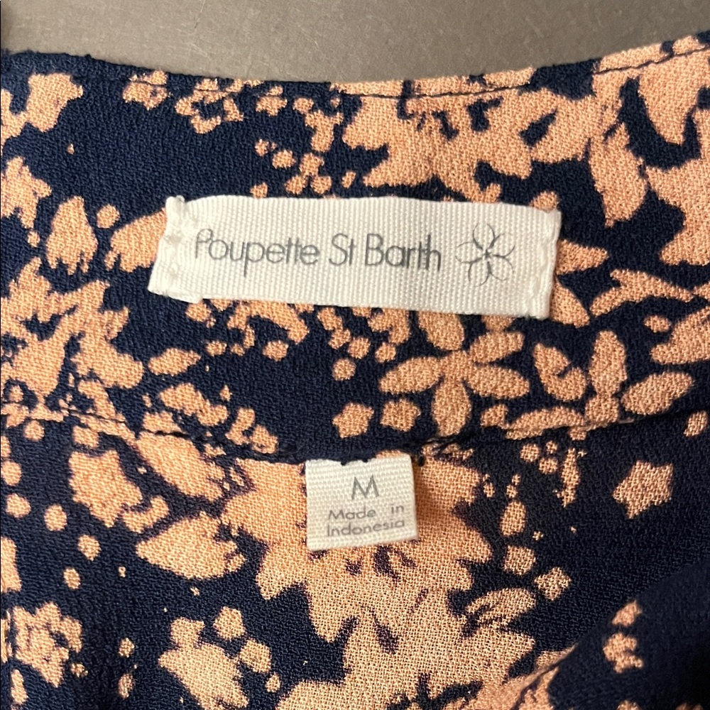 Poupette St. Barth Navy and Peach Jumpsuit - Picture 2 of 5